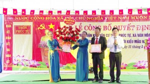 Thôn Phúc Tự (xã Văn Hóa) đón nhận danh hiệu Khu dân cư Nông thôn mới kiểu mẫu năm 2024