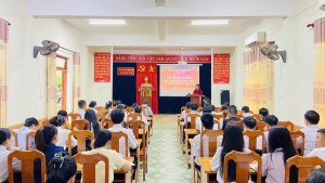 Quang cảnh buổi lễ khai giảng.