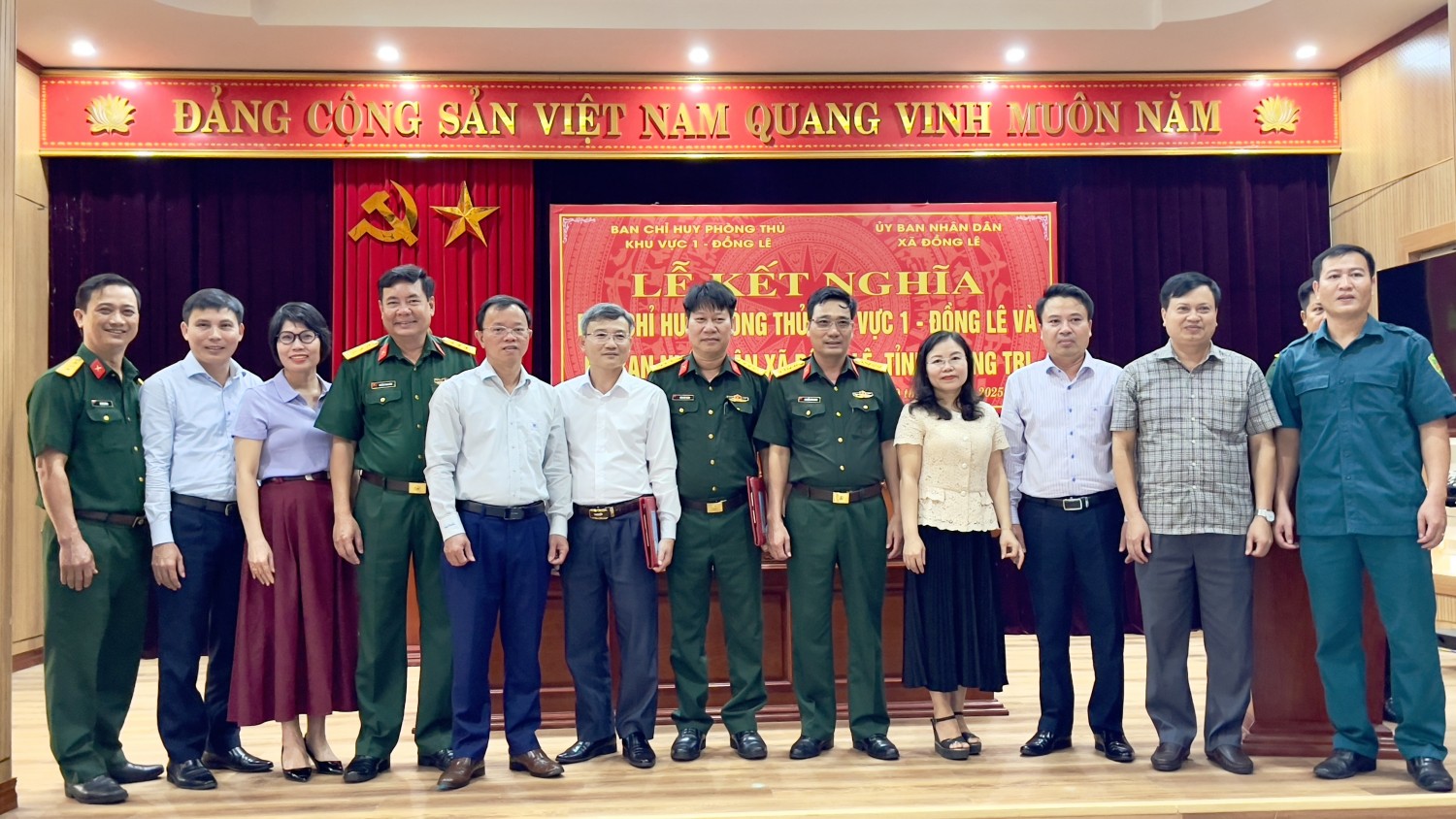 Ban Chỉ huy Phòng thủ khu vực 1 - Đồng Lê kết nghĩa với UBND xã Đồng Lê